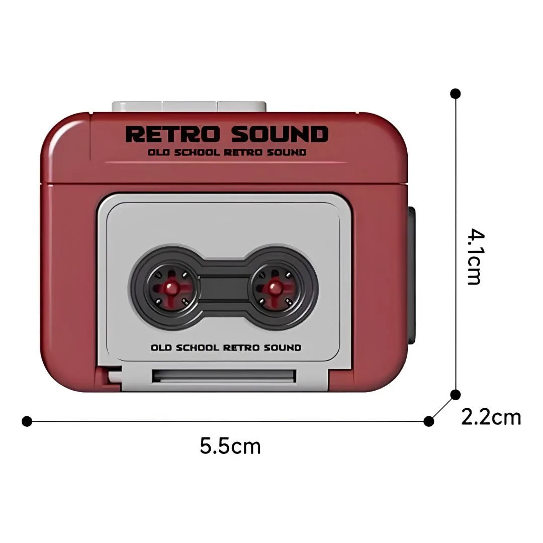 Retro Tape Recorder Keychain with Sound | Mini Audio Recorder Bag Charm