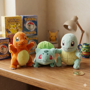 Bulbasaur, Charmander & Squirtle Plushies | Kanto Original Pokémon
