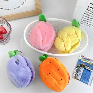 Peek-a-Boo Bunny Plush Keychain | Kawaii Fruit Bunny Bag Charm
