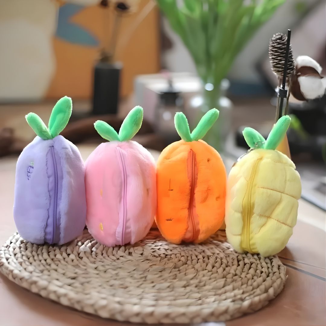 Peek-a-Boo Bunny Plush Keychain | Kawaii Fruit Bunny Bag Charm