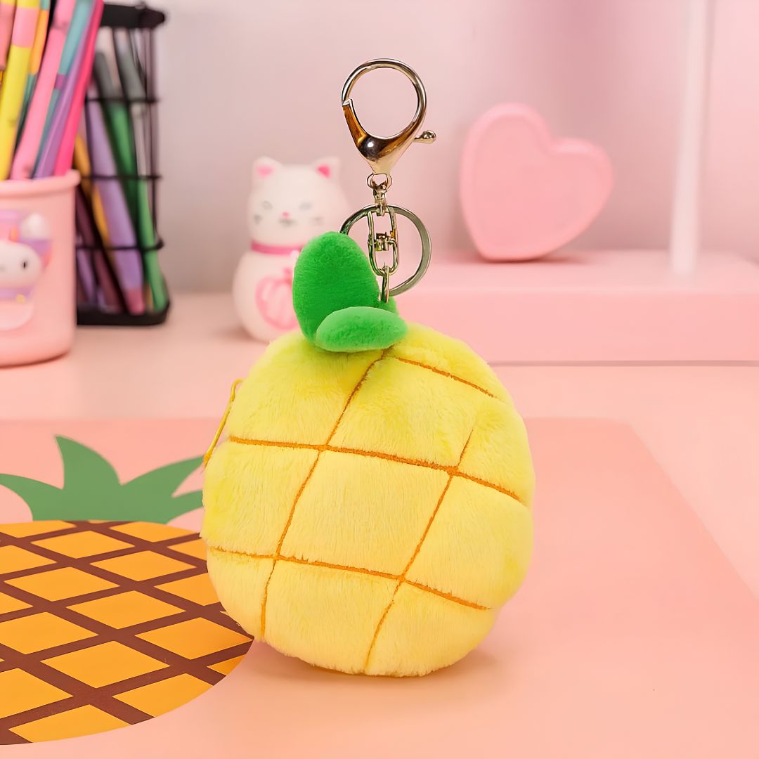 Peek-a-Boo Bunny Plush Keychain | Kawaii Fruit Bunny Bag Charm