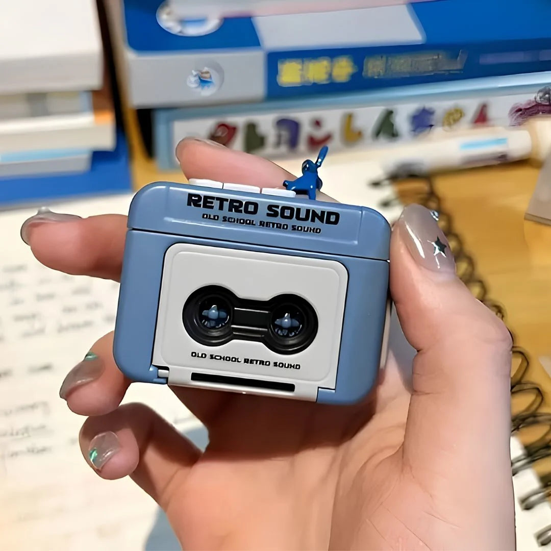 Retro Tape Recorder Keychain with Sound | Mini Audio Recorder Bag Charm