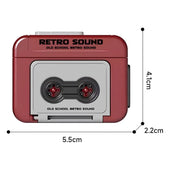 Retro Tape Recorder with Sound | Mini Audio Recorder Keychain