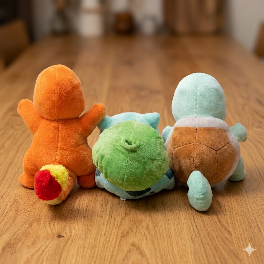 Bulbasaur, Charmander & Squirtle Plushies | Kanto Original Pokémon