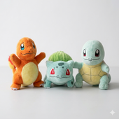 Bulbasaur, Charmander & Squirtle Plushies | Kanto Original Pokémon