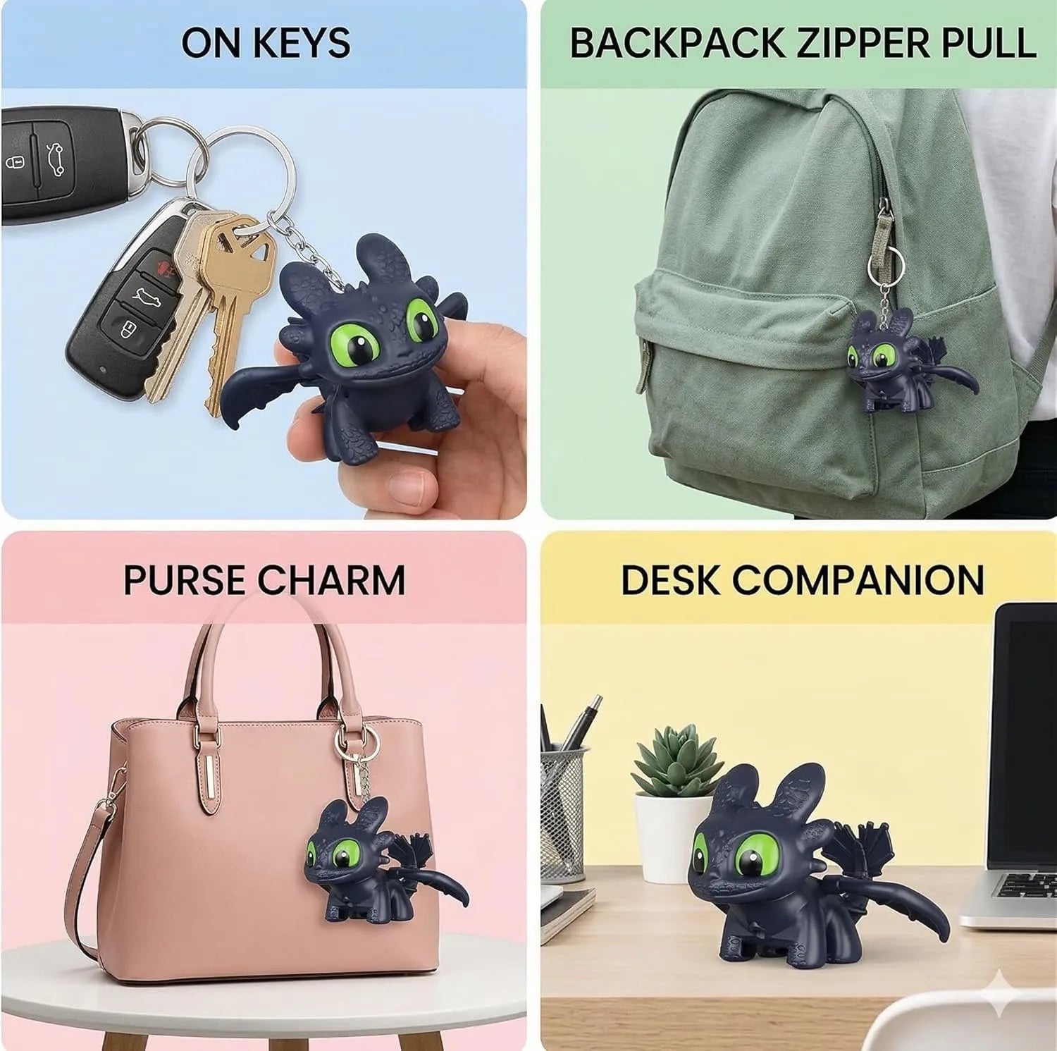 Toothless Night Fury Lightup Keychain